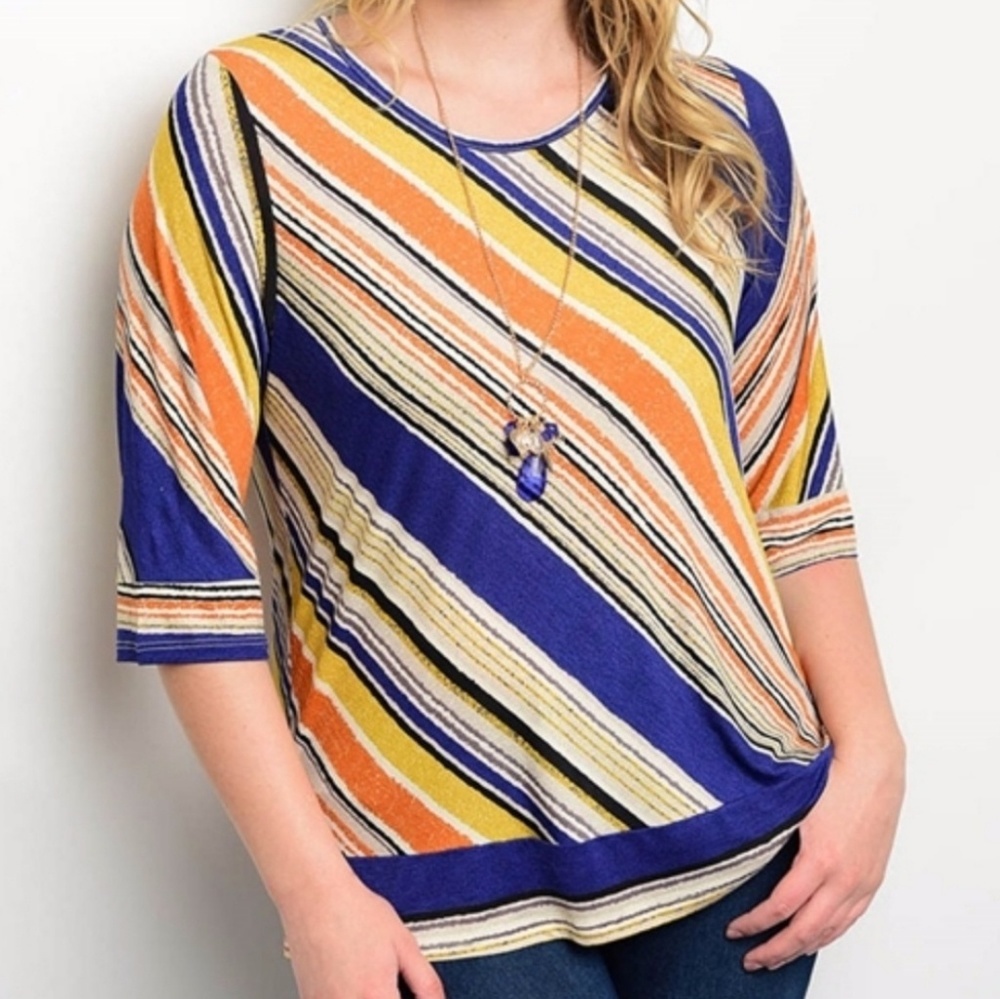 💥3for$20💥 PLUS SIZE ROYAL ORANGE IVORY TOP